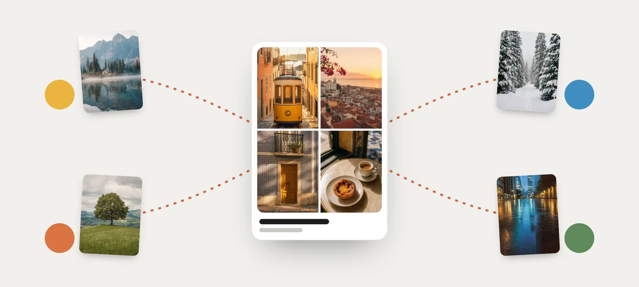 Illustration: a shared album. The people in it can each add photos.